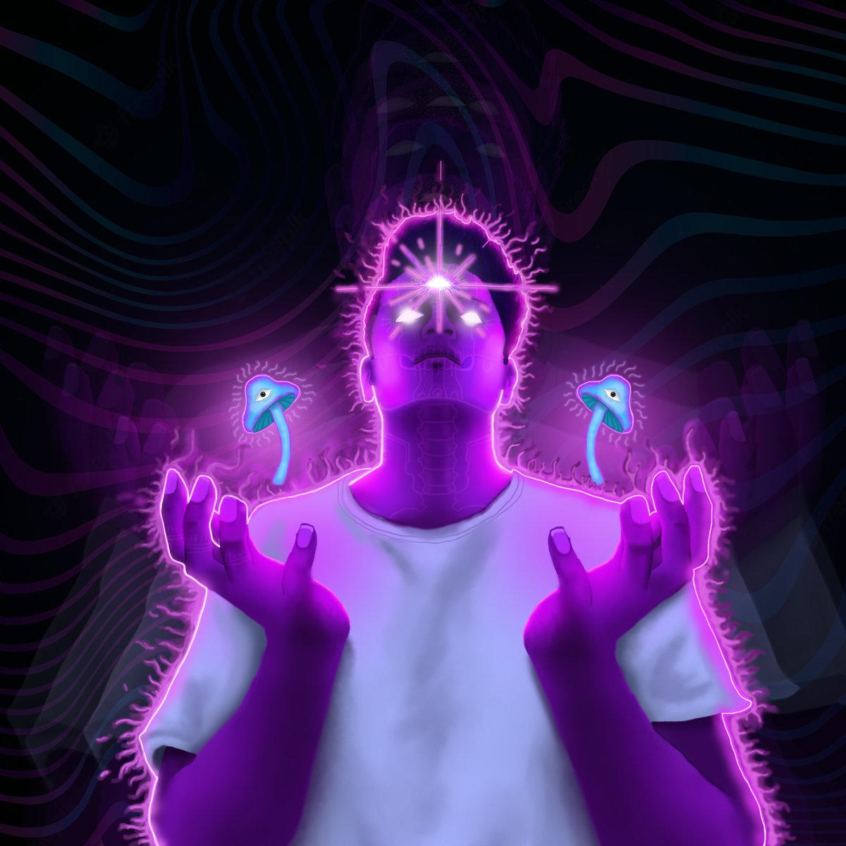 Hello, beautiful people after a long time coming back on Twitter ✨ 
Made a Portrait of myself in a psychedelic way 
if anyone wants to see yourself in any custom way don't wait to Dm me😇😇
#customart #selfportrait #digitalart #RavenCoin #NFTartists