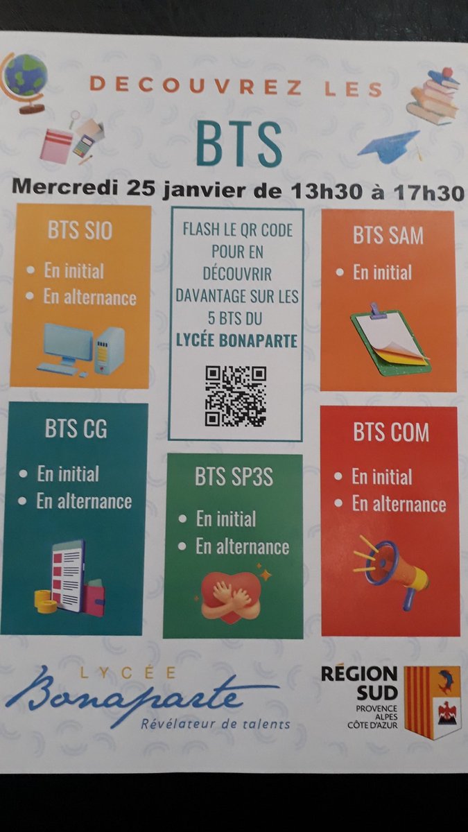 À noter! Venez nombreux découvrir nos BTS !