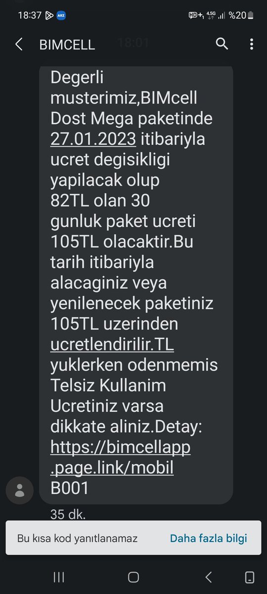 hershokolog's tweet photo. Buna bir dur diyecek olan yok mu? @GsmBIMcell #bimcell @TTDestek #zam derhal bu zammın gerekçesini açıklayın derhal. https://t.co/x1Coc4nWQU