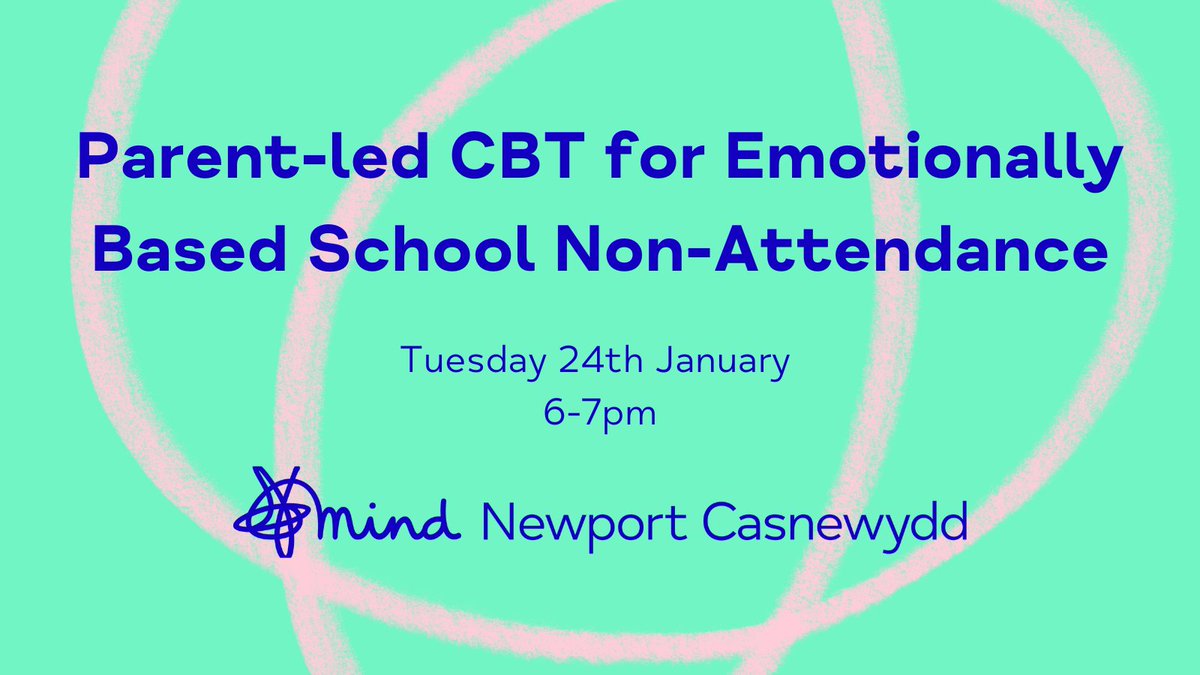 Parent-led CBT for Emotionally Based School Non-Attendance.

Tuesday 24th January 6-7pm

Find out how to use parent-led cognitive behavioural therapy techniques to help your child manage anxiety.
Book your place on Eventbrite:

tiny.cc/EBSAparent-led…