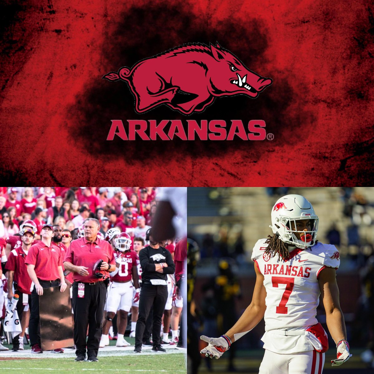 AGTG! I am blessed to receive my 7th D1 offer from the University of Arkansas #GoRazorbacks🐗❤️ @CoachSamPittman @CoachGuiton @NICK_HENNY @CoachFrank4XL @mrflipb1 @MiamiImmortals @Josh_Scoop @247Sports