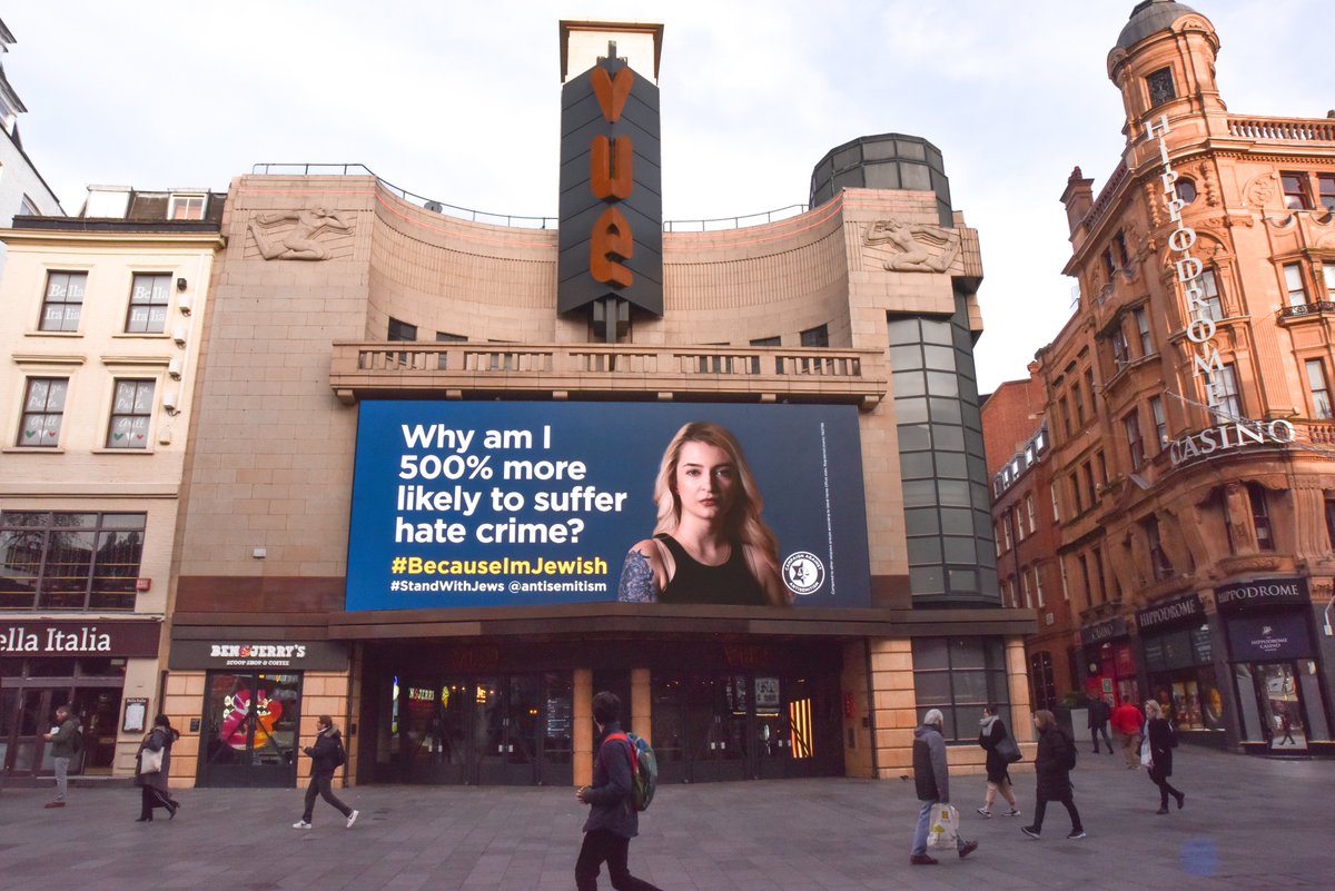 GideonFalter's tweet image. This is Britain’s first ever national billboard campaign seeking the help of people like *you* to stand up against antisemitism. Jews like me are 500% more likely to suffer hate crime than any other faith group per capita #BecauseImJewish. Will you post today to #StandWithJews?