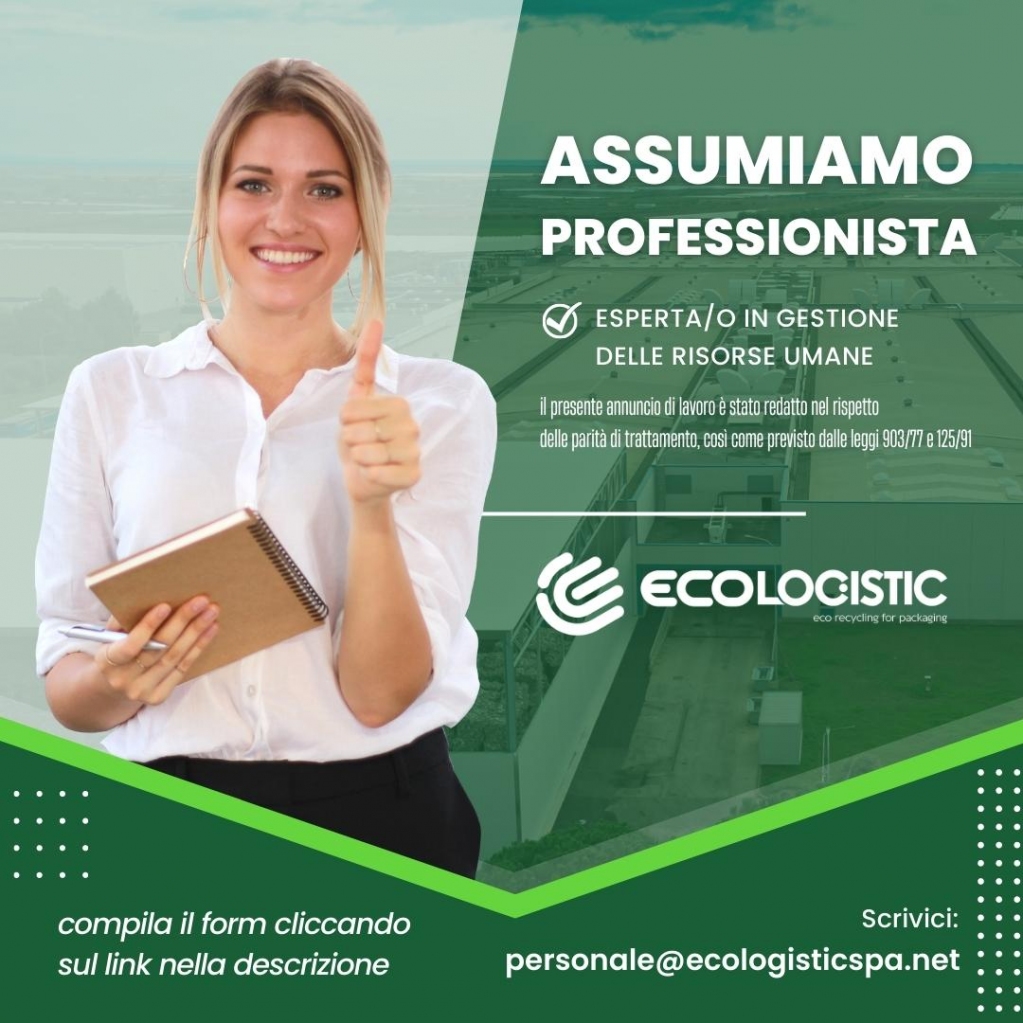 EcologisticSpa's tweet photo. 👁️‍🗨️ Ecologistic SpA assume un professionista esperta/o in gestione delle risorse umane.
✔️ Compila il form cliccando sul link:✔️ Scrivici a personale@ecologisticspa.net

 https://t.co/H4gF27Hbam https://t.co/m3mPNiKd2n