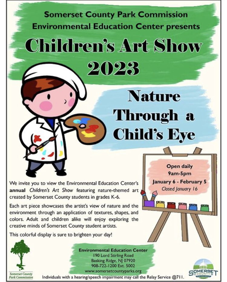 Thank you to our art teacher, Mrs. Ackley, who entered several of our students into a Children’s Art Show, hosted by Somerset County Park Commission. If you are in the area, be sure to check out the show and congratulations to our students who were selected!