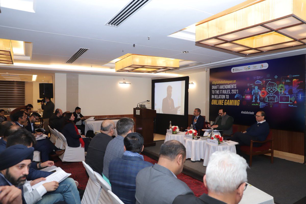 _DigitalIndia's tweet image. .@GoI_MeitY today organised a Consultation with industry stakeholders on draft amendments to the #ITRules2021 in relation to #OnlineGaming. #DigitalIndiaDialogues #IndiaTechade @Rajeev_GoI