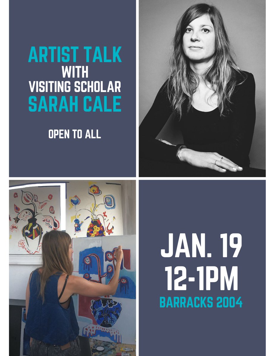 nbccd's tweet photo. All NBCCD students, staff, and faculty are invited to attend NBCCD Visiting Scholar Sarah Cale's first artist talk on January 19 at noon in room B2004 (Fredericton Campus)!🖌️🎨
#nbccd #artisttalk #guestlecture #artcollege #designschool #studyincanada https://t.co/AxGukcYH29