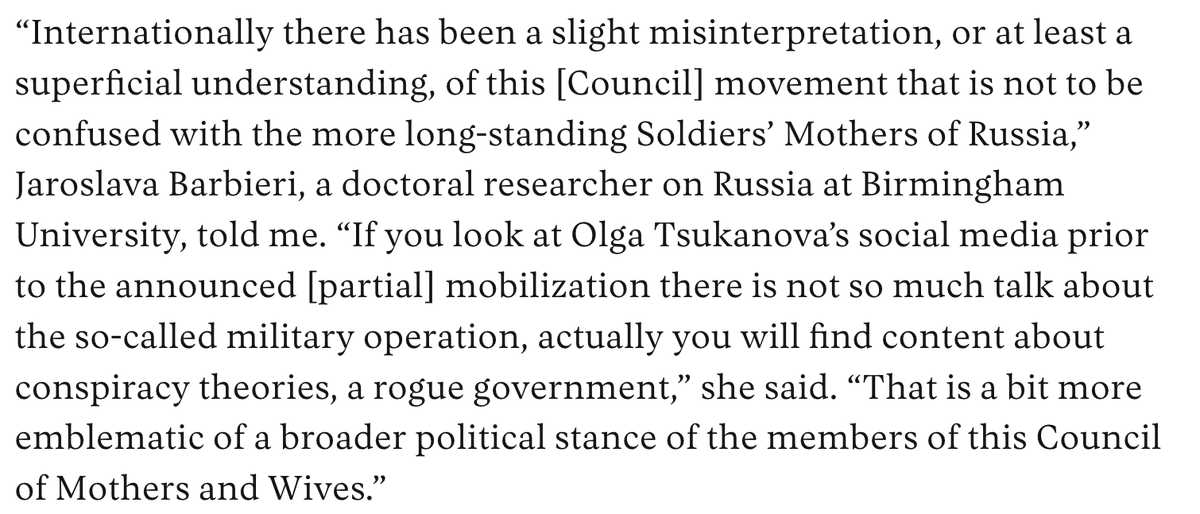 jarabarbieri's tweet image. Great talking to @amandamcoakley @CodaStory about 🇷🇺Council of Mothers &amp;amp; Wives &amp;amp;:
– its links to the dubious National Union of the Revival of 🇷🇺
– why its members' criticism of the treatment of mobilised &amp;amp; conscripted personnel should not be conflated with an anti-war movement /1