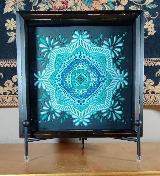 Excited to share the latest addition to my #etsy shop: 3D Layered Mandala, Shadowbox Art, Layered Art, Framed Wall Art, Home Decor, 3D Paper Art, Paper Art #black #blue #framed #entryway #contemporary #walldecor #10x10shadowbox #etygifts etsy.me/3QJQAro