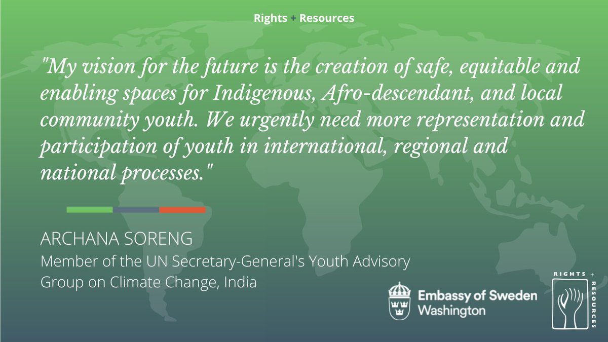 Indigenous youth climate activist @SorengArchana is making sure Indigenous, Afro-descendent, and local youth voices are heard loud and clear. Young people must be at the center of all conservation + #climate processes. #RRIDialogue