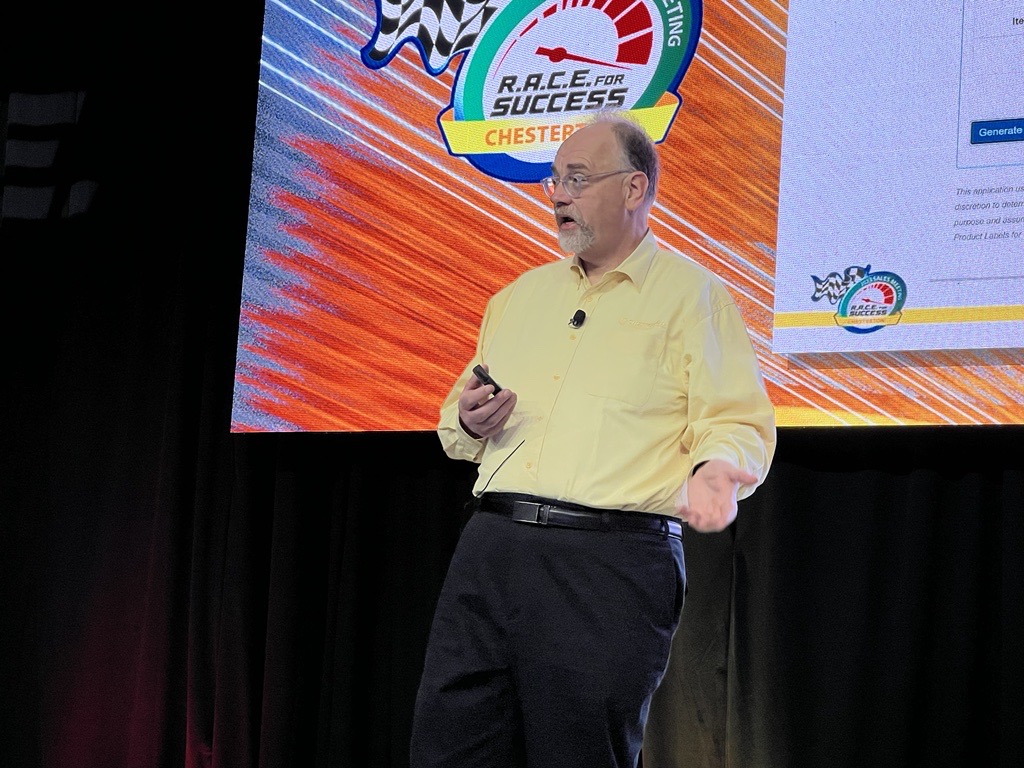 AWChesterton's tweet photo. Get your motor runnin'... 🏎😎 Day two of our 2023 North American Sales Meeting! Today’s opening session began with a very informative review of our Sales Tools. On to the workshops and tradeshow! #chestertonraceforsuccess2023 #teamchesterton https://t.co/7Ukr9daaqU
