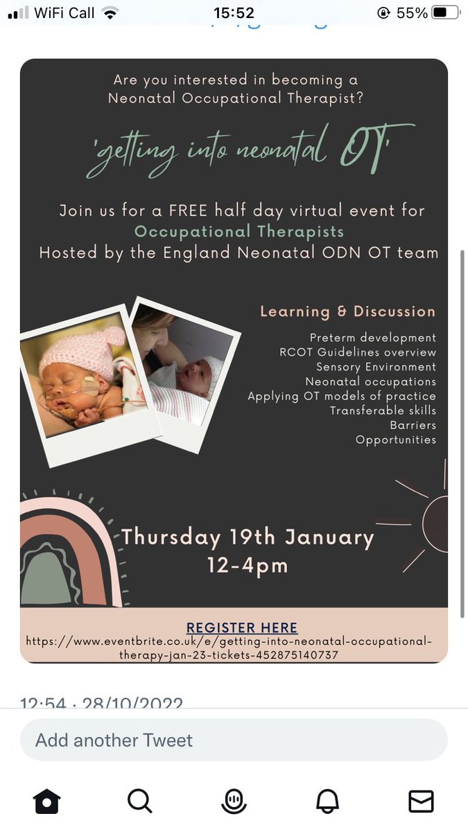 Hannah Gormley (@hgormley6) on Twitter photo Looking forward to our 3rd “Getting into neonatal OT”workshop this Thursday!See you there at 12 everyone who is signed up! <a href="/benharrisOT/">Ben Harris-Scanlon</a> <a href="/SarahTandyOT/">Sarah Tandy</a> <a href="/AmandaJeanOT/">Amanda Clifford</a> <a href="/JaneOccTh/">Jane Fenton-Smith</a> <a href="/SarahWillisOT/">Sarah Willis</a> @JanicePearse #neonatalOT #NNU Looking forward to our 3rd “Getting into neonatal OT”workshop this Thursday!See you there at 12 everyone who is signed up! <a href="/benharrisOT/">Ben Harris-Scanlon</a> <a href="/SarahTandyOT/">Sarah Tandy</a> <a href="/AmandaJeanOT/">Amanda Clifford</a> <a href="/JaneOccTh/">Jane Fenton-Smith</a> <a href="/SarahWillisOT/">Sarah Willis</a> @JanicePearse #neonatalOT #NNU