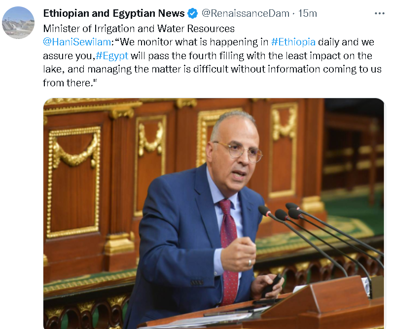 RenaissanceDam's tweet photo. #Ethiopia's biggest victory in front of the world in 2023.

#Egypt's irrigation minister admitted during his speech at the House of Representatives session that the Renaissance dam has not damaged Egypt in the third and will not have an impact in the fourth filling. https://t.co/Bs0bZ835rk