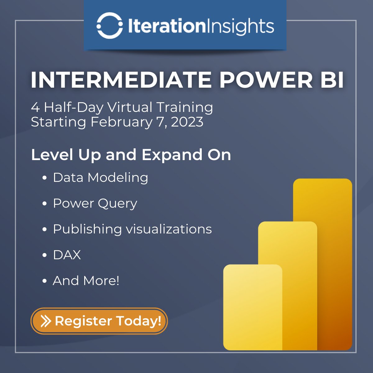 iterinsights's tweet image. Expand on basic Power BI concepts while using #PowerQueryEditor, writing basic DAX expressions, publishing #DashboardVisualizations to end-users, and more.
Claim your spot today!
ow.ly/UYhQ50MsHoA