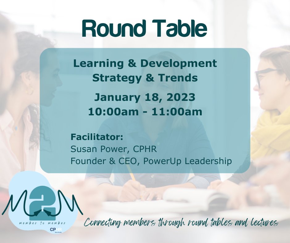 CPHRNS's tweet photo. Members, join us here in the CPHR NS office TOMORROW for the next great installment of our Member to Member series!
#CPHR #PeopleLeadingBusiness #Peer2Peerlearning https://t.co/F7ExH5CNUd
