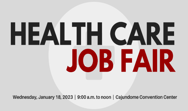 LouisianaWorks's tweet photo. TOMORROW: Come by this specialized job fair for the healthcare industry to meet potential future employers and learn about available job positions!

The Mobile Workforce Center will be on-site to help with online applications.

Registration &amp; more info: https://t.co/uM1qTySwlY https://t.co/MEQ2KFTMTM