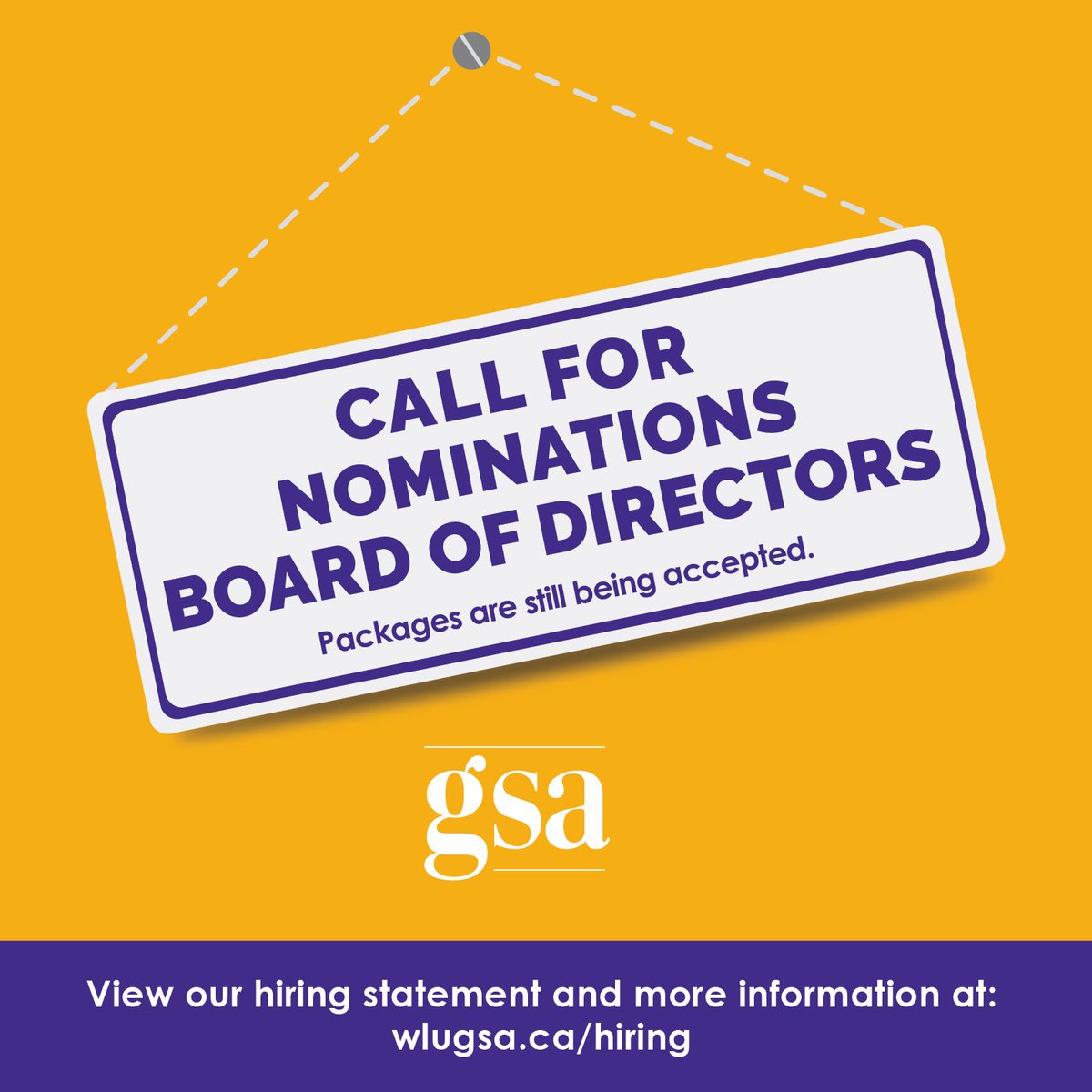Interested in developing your leadership and decision-making skills? As a Board member you will help to provide strategic direction for the GSA and more. Nominations are still being accepted – for further info visit: wlugsa.ca/hiring