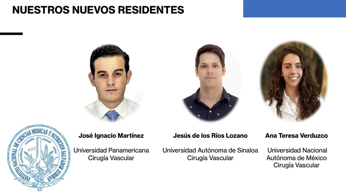 INNSZ Surgery Residency (@innszsurgery) on Twitter photo We are thrilled to introduce you to our new first-year residents from the vascular surgery integrated residency program.
@INCMNSZ_CxV <a href="/JesusDelosRiosL/">Jesus de los Rios</a> <a href="/AnaTer_Verd/">AnaTer_Verduzco</a> <a href="/ChinoMartinez97/">José Ignacio Martínez</a>
#INNSZSurgery #VascularSurgery #INCMNSZ #SoMe4Surgery We are thrilled to introduce you to our new first-year residents from the vascular surgery integrated residency program.
@INCMNSZ_CxV <a href="/JesusDelosRiosL/">Jesus de los Rios</a> <a href="/AnaTer_Verd/">AnaTer_Verduzco</a> <a href="/ChinoMartinez97/">José Ignacio Martínez</a>
#INNSZSurgery #VascularSurgery #INCMNSZ #SoMe4Surgery