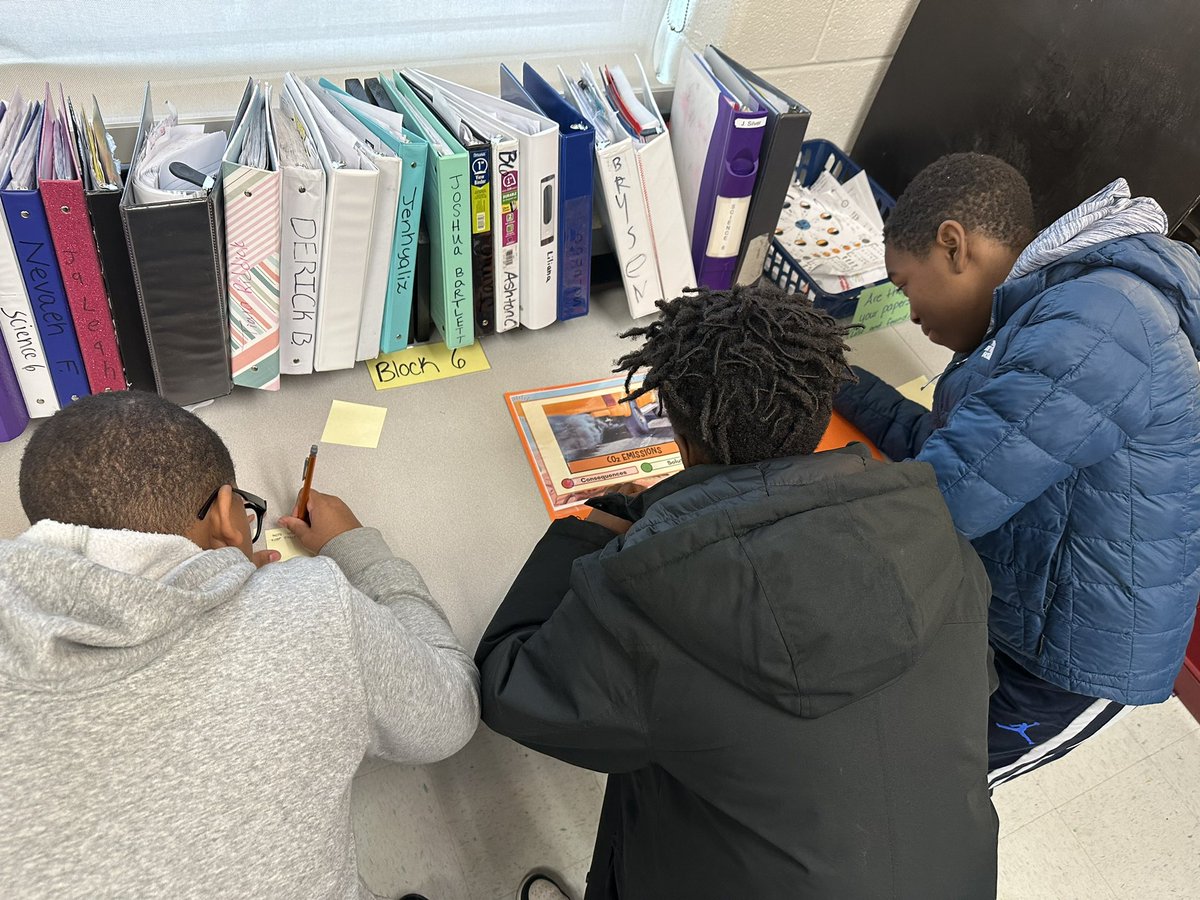 Got @KFMSjaguars757 Ss moving around in Mrs. Bradshaw’s 6th grade Science class today! They had to think about how human behavior is affecting the earth and come up with solutions.