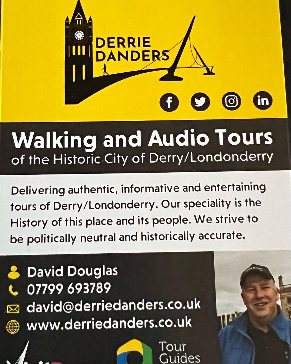 DerrieDanders's tweet image. Check out my new flyers. These cover both the walking tour and audio tour aspects of the business.
#derriedanders #visitderry #voicemap