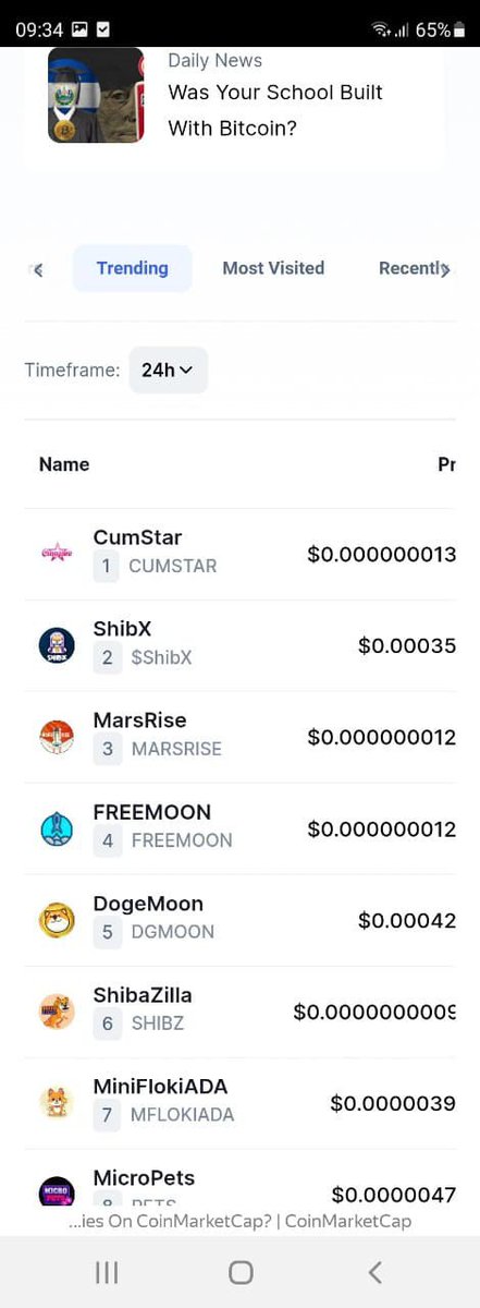 Coinmarketcap trends that we have had and will have more than once. and trends that we have now. And this is just the beginning, we have great marketing opportunities that will soon take us to the moon. #crypto #BNBChain #BNB #FMB $BTC $ETH