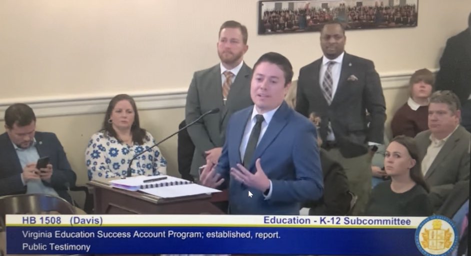 Today I testified in support of HB 1508, legislation introduced by @DelGlennDavis that would establish Education Success Accounts, a positive game changer for Black, Latino, and economically disadvantaged students! #ESAforVA #BeLIBRE #VAGov #VALeg