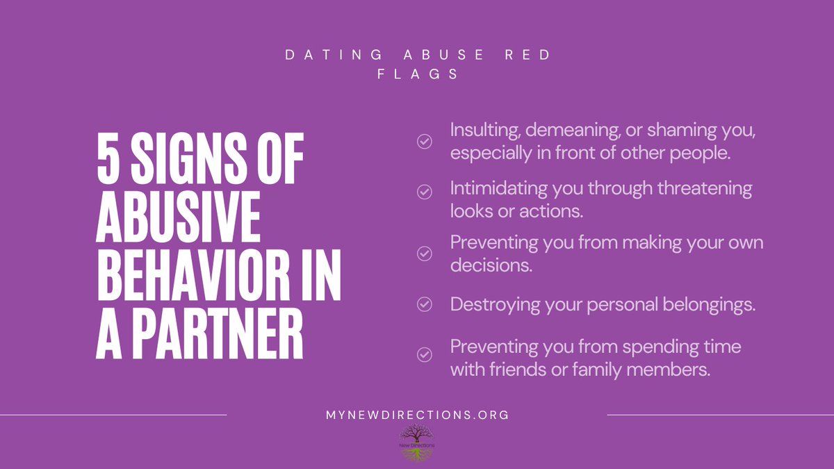 Per the National Domestic Violence Hotline, even one or two of these behaviors in a relationship is a red flag that abuse may be present. Make sure you know the signs for the safety of yourself and others. #DomesticViolenceAwareness #DVprevention #DVsurvivor #DomesticAbuse