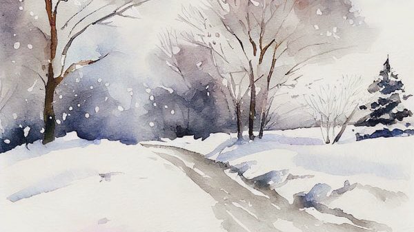 🌿Chemin de neige profonde Où je vais d’où je viens Se confondent Nakamura kusatao