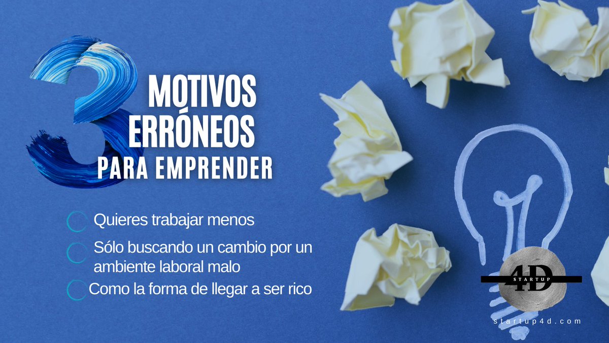 Startup4d's tweet photo. Existen buenos motivos para #emprender . Estos 3 ejemplos no son los más adecuados como únicas motivaciones. ¿Conocen algunos otros?
@SSaavedra4D https://t.co/lXxVjffApA