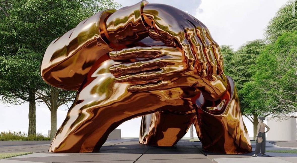 Everette's tweet photo. Some of the public discourse around "Embrace" (MLK Statue) by Hank Willis Thomas is so disheartening, especially from those within the black community. No matter what your opinion may be... tearing down another black man who's genuinely a great artist and good human is gross. https://t.co/szTBbYPJe0