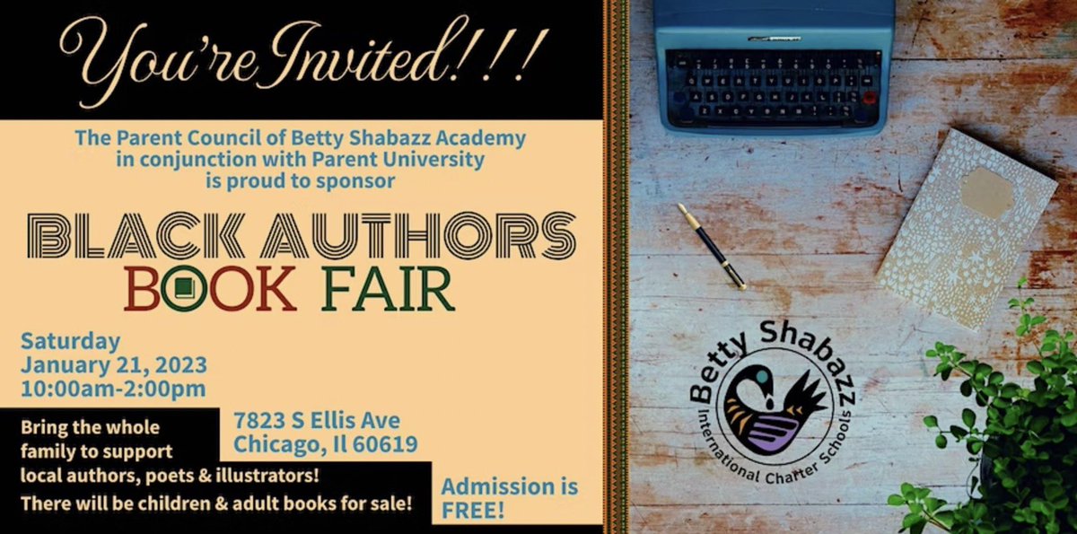 This Saturday! Join us for The Black Authors Book Fair at our Shabazz Campus! #chicago #books #blackauthors #education #chicagoeducation #school #bookfair #chicagobookfair