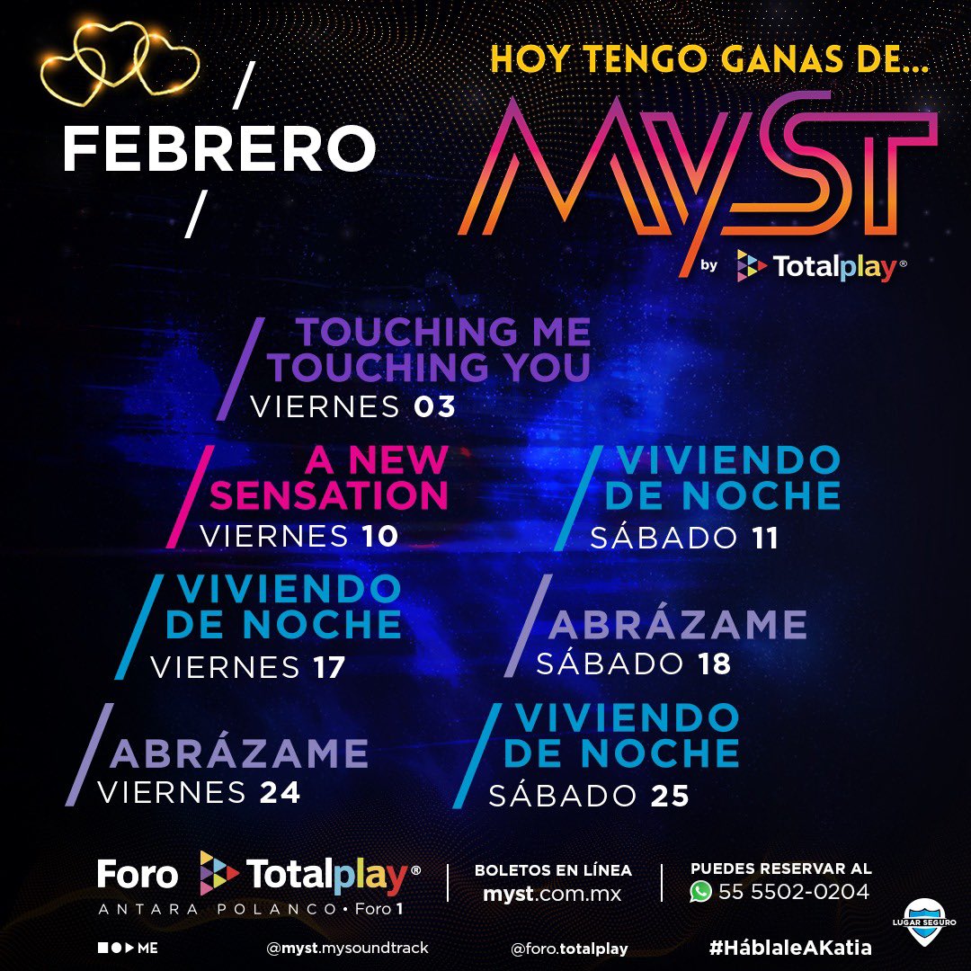 Nuestro calendario de Enero y Febrero ¡Ven y vive la experiencia del mejor show de México <a href="/MY_Sound_Track/">MYST MySoundTrack</a>! 🪩🎉