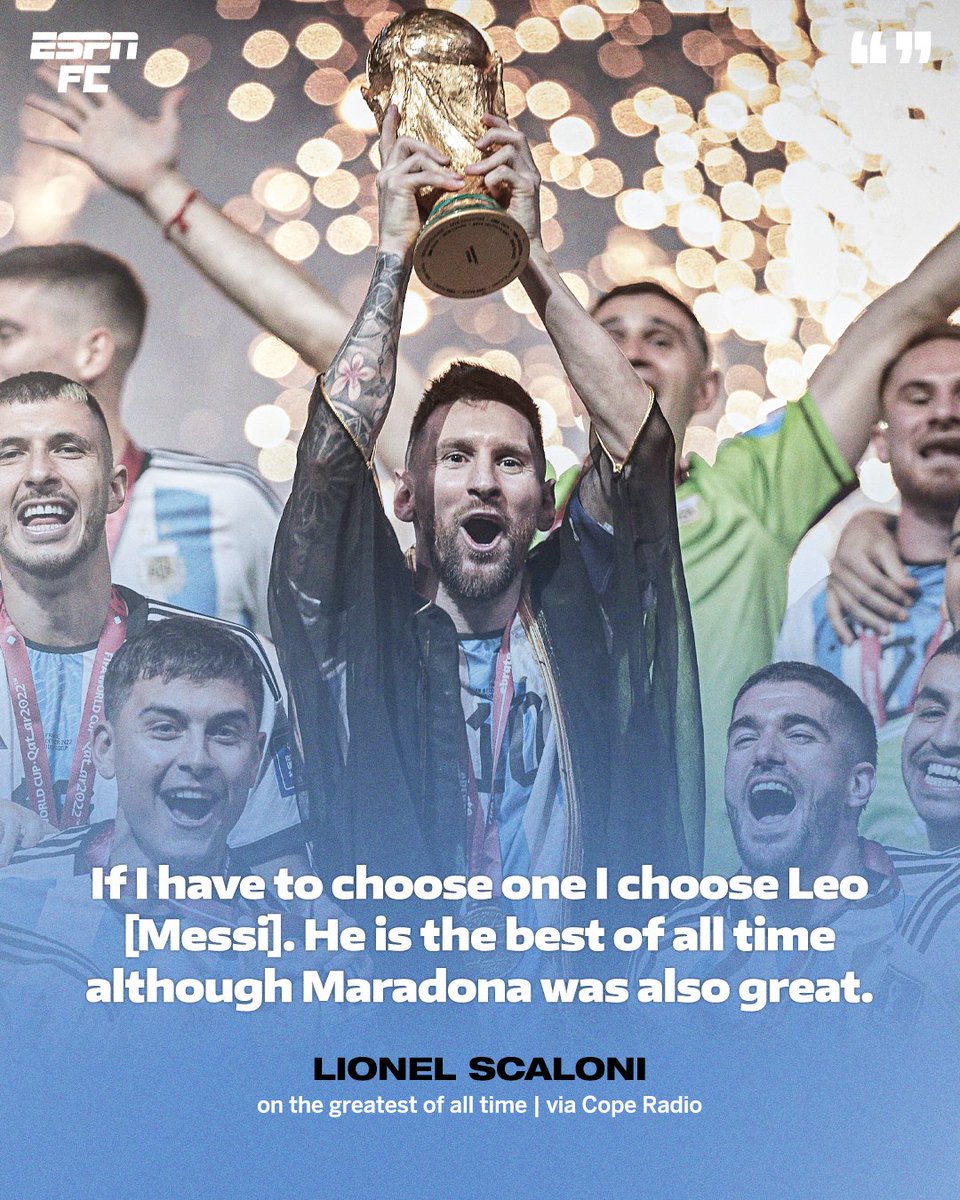ESPNFC's tweet photo. Messi over Maradona? 🤔 https://t.co/87N3AJl1In