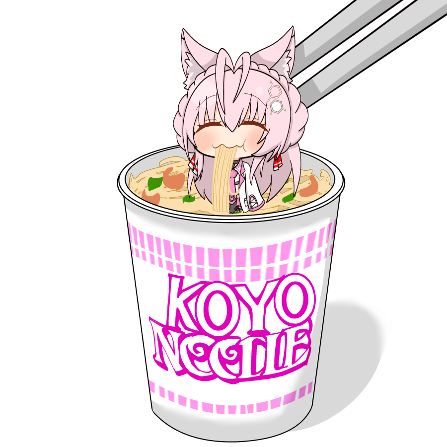 「ラーメン食べるこよりちゃんの透過 」|うううん☆絵お仕事募集中のイラスト