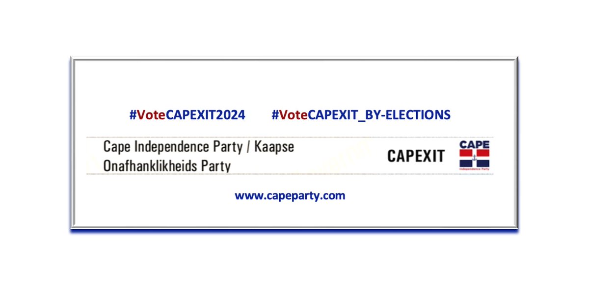 capexitparty's tweet photo. The strong message #WesternCape voters MUST now send to the DA administration, is an X next to #CAPEXITParty. Willing candidates to stand for this cause under the Party's banner, need to come forward in by-elections
#Single_Issue_Referendum_Party
#FreeTheCape
#NationalShutdown https://t.co/bPzLYM9o43