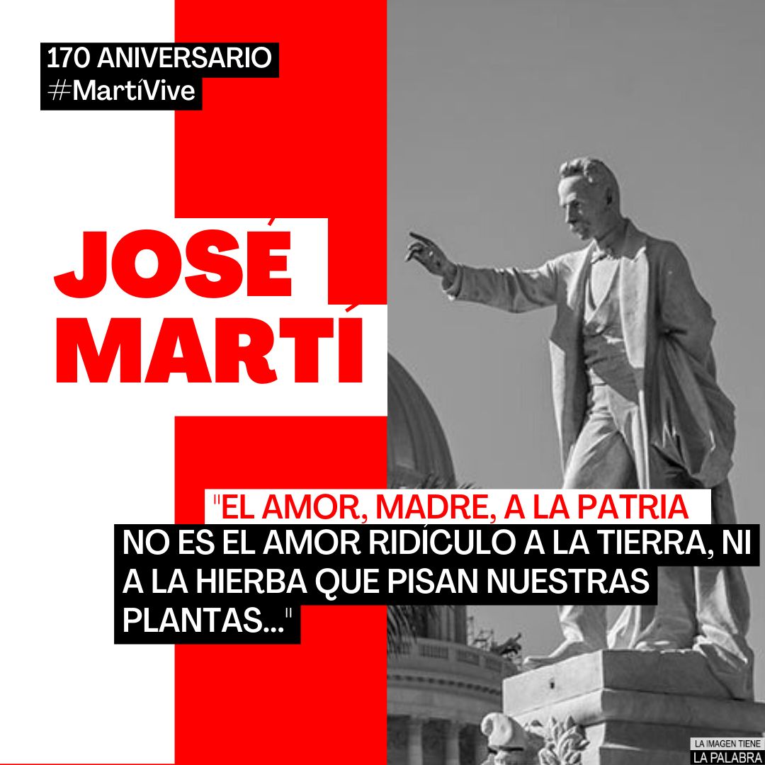 Martí fue al Moncada, desembarcó en el Granma, fue a la Sierra Maestra y triunfó el primero de enero de 1959.
#MartíVive