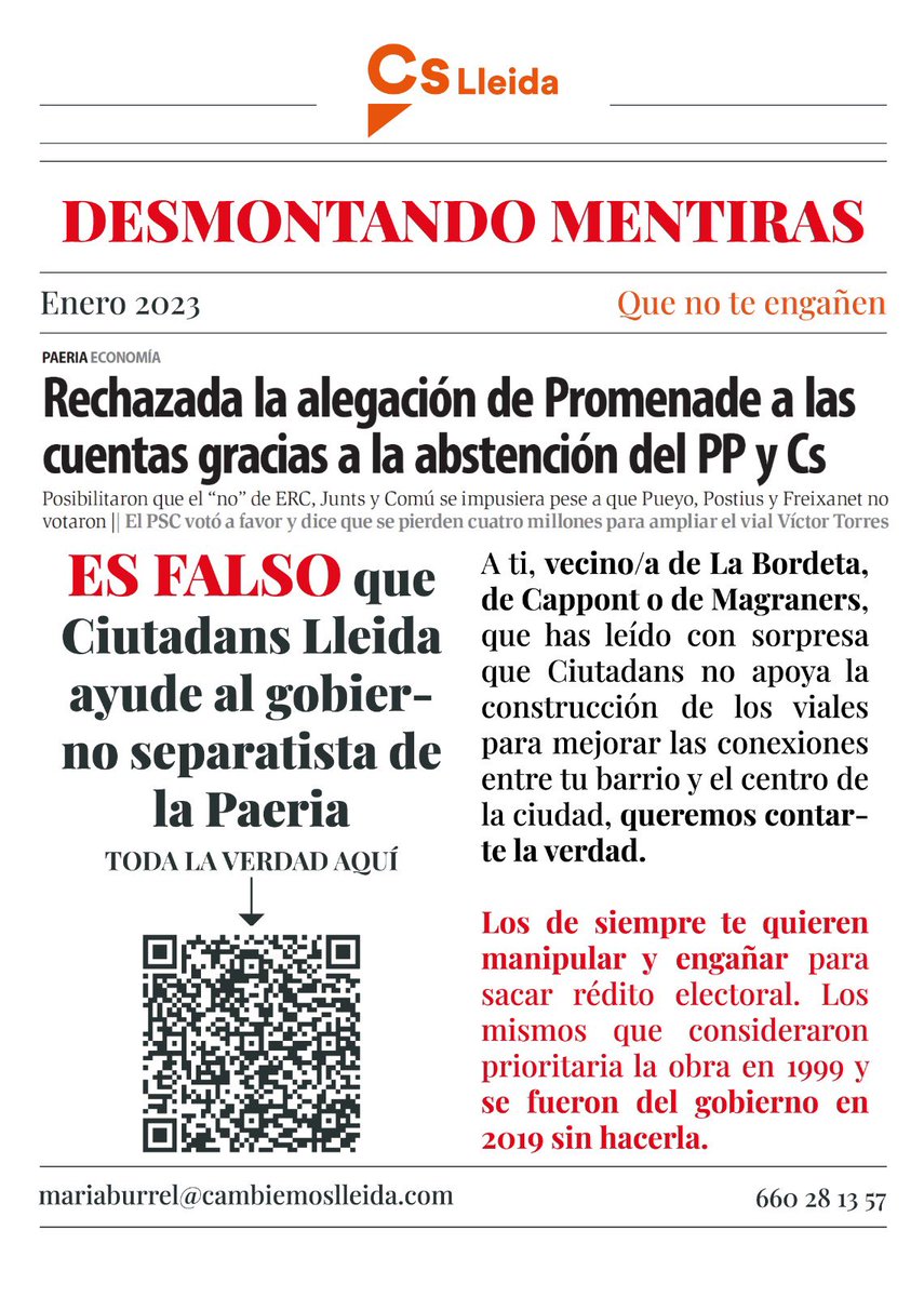 Cs_Lleida's tweet photo. ‼️No dejes que te engañen los de siempre con sus prácticas de siempre.

⚠️Nosotros no hemos ayudado a los separatistas a aprobar unos presupuestos malos para Lleida.

👉 +info, en el artículo de @mariaburrel https://t.co/aiPZTYe33K

#LleidaMorfosis #CambiemosLleida #CanviemLleida https://t.co/skzSLQ4mv9