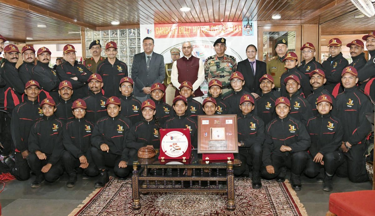 NCC_Dte_Gujarat's tweet photo. Hon @GovernorofGuj h/o the NCC Software devp by BISAG to #NCCJawaMCRally team.  Salt to Software ka Safar now fully ready for launch being led till Delhi by Maj Gen Arvind Kapoor, ADG NCC GUJ
@HQ_DG_NCC
@PMOIndia
@CMOGuj
@jawamotorcycles
@yezdiforever
@KanuDesai180 
@Rushikeshmla https://t.co/A4OfqG3ob9