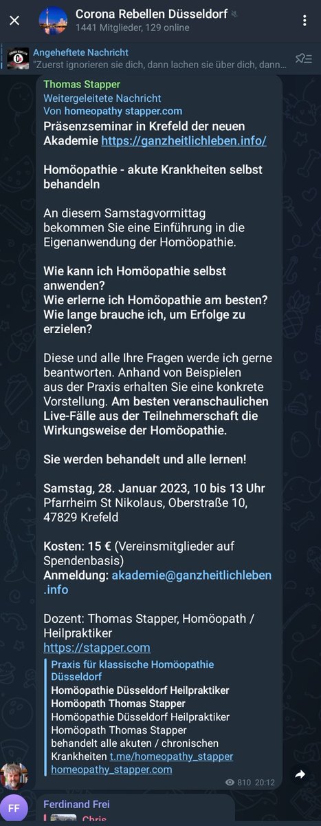 @antifadesaccord @wzkrefeld @FffKrefeld @krefeld 

Mag vielleicht jmd das Pfarrheim St.Nikolaus in Krefeld informieren, das #QuerdenkerSindTerroristen sich eingenistet haben?

Wird im Telegram Kanal der 'Corona Rebellen Düsseldorf' verteilt.

#fghtnzs
