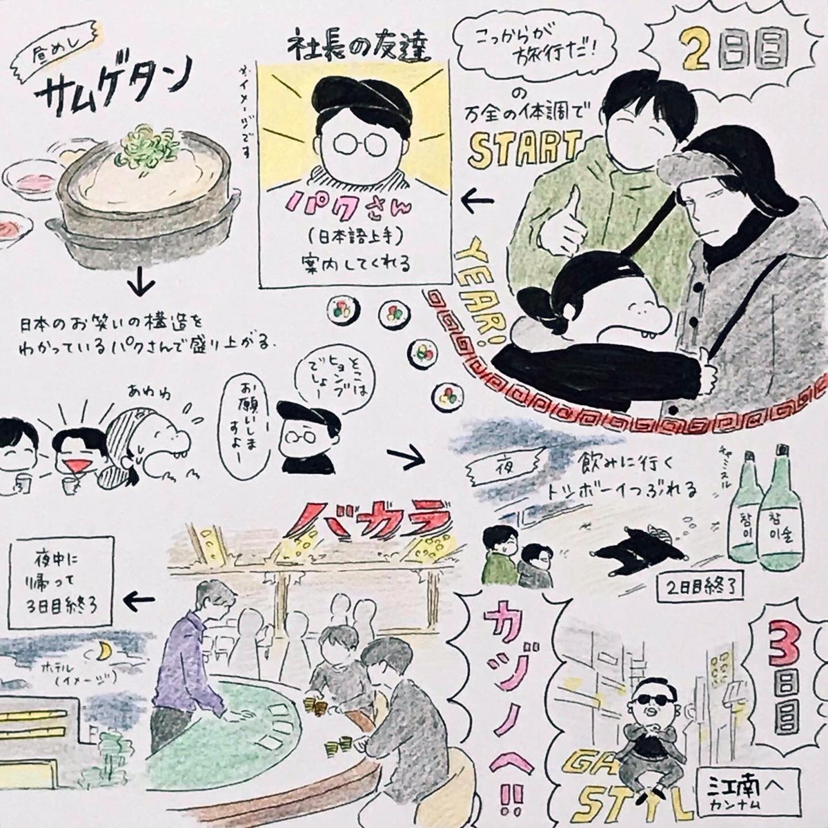 329回目のターンより〜
韓国旅行のお話、イラストでまとめてみました🇰🇷良かったら読んでください〜!4枚目はパンサー向井さんとのお話です。
向井さんの顔は難しい!

#ハライチ
#ハライチのターン 