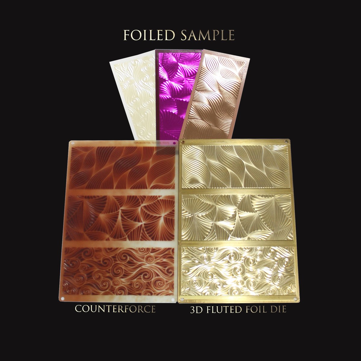 TomlinsonLtd's tweet image. What is a ‘fluted foiling die’? A ‘fluted’ or ‘combination’ #die applies both #foil &amp;amp; #emboss IN A SINGLE MACHINE PASS. No registration issues, no fuss. #diemaking #specialfinishing #hotfoil #foilemboss #combinationdie