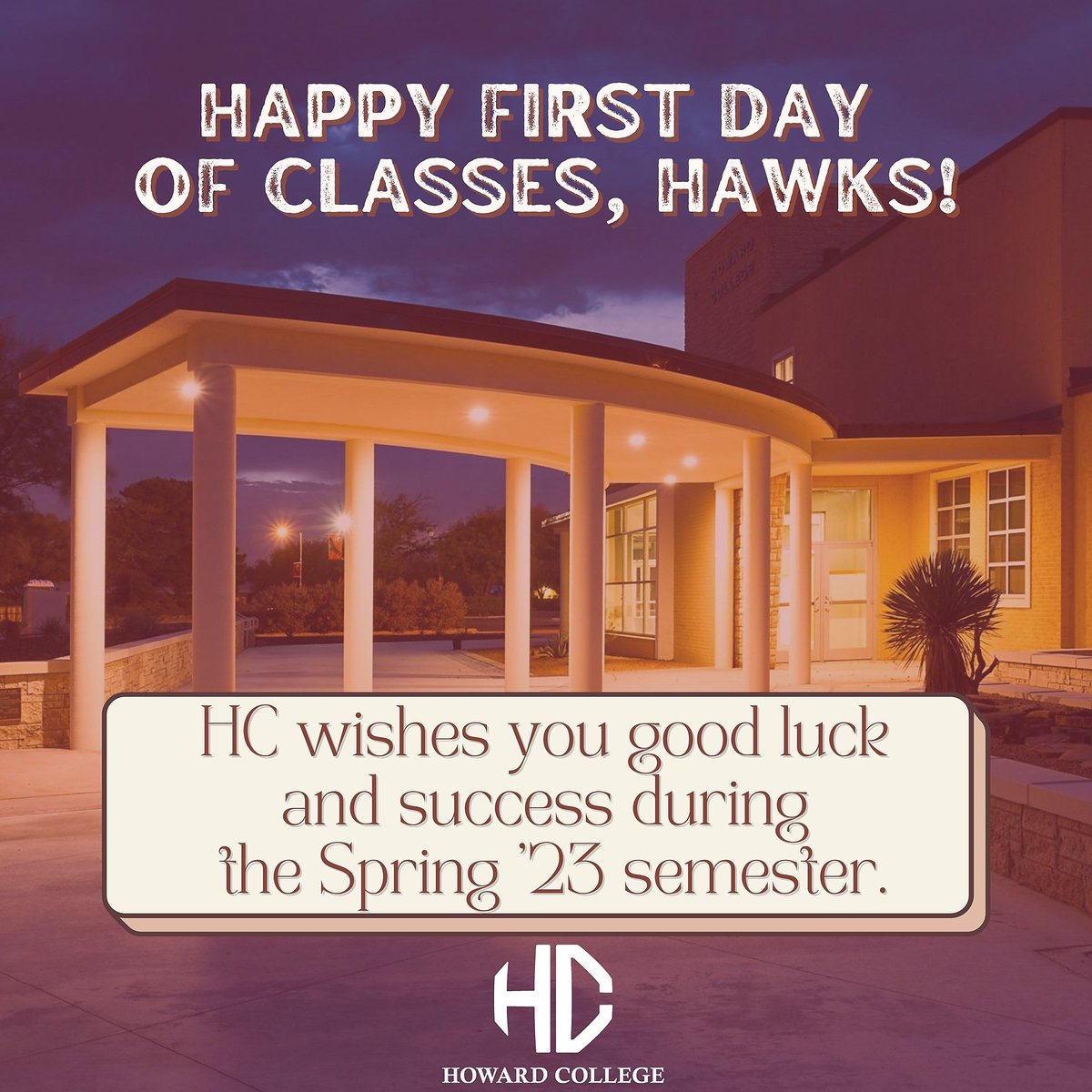 📚✏️🎓 Happy First Day of the Spring '23 semester! 🎓✏️📚

“It is not how you start the race or where you are during the race - it is how you cross the finish line that will matter.” ~ Robert D. Hales

#makingdreamsreal #StartSmallDreamBig #HCGetInvolved