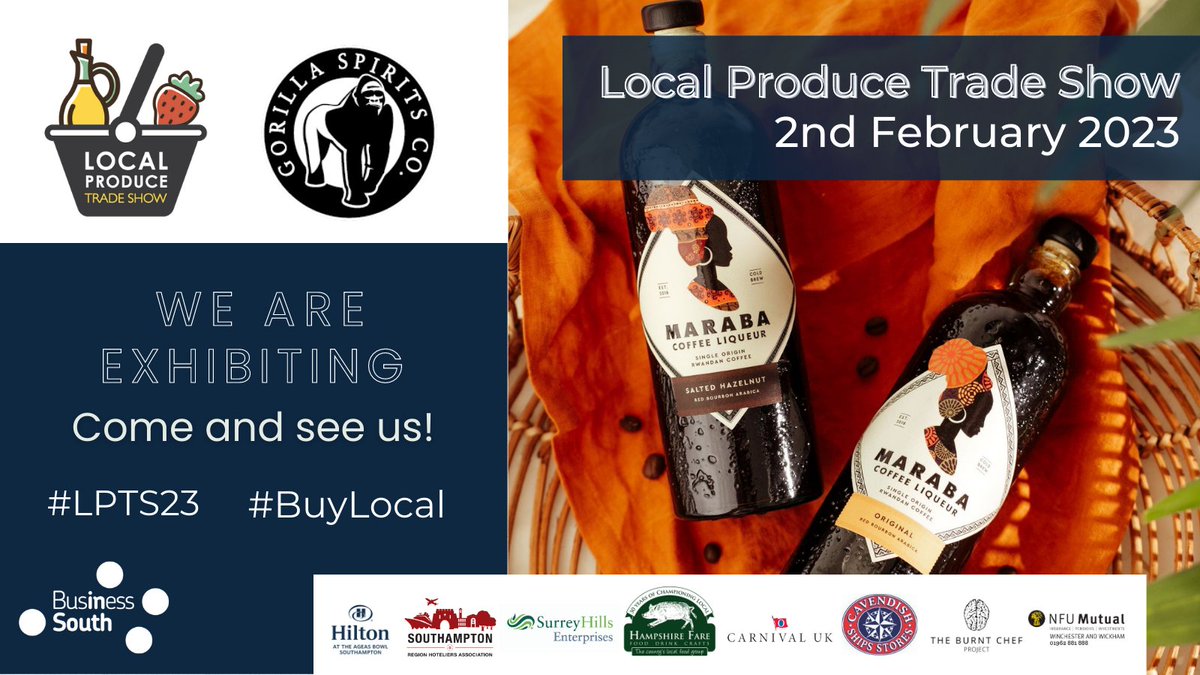 Some fantastic local producers will be exhibiting at the Local Produce Trade Show on 2nd Feb, including <a href="/gorillaspirits/">Gorilla Spirits</a> distillery in Upton Grey.

More info about Gorilla Spirits Co here: ow.ly/cCS850Mq2VK

Book your tickets here: ow.ly/N8iz50Mq2VJ

#BuyLocal #LPTS23