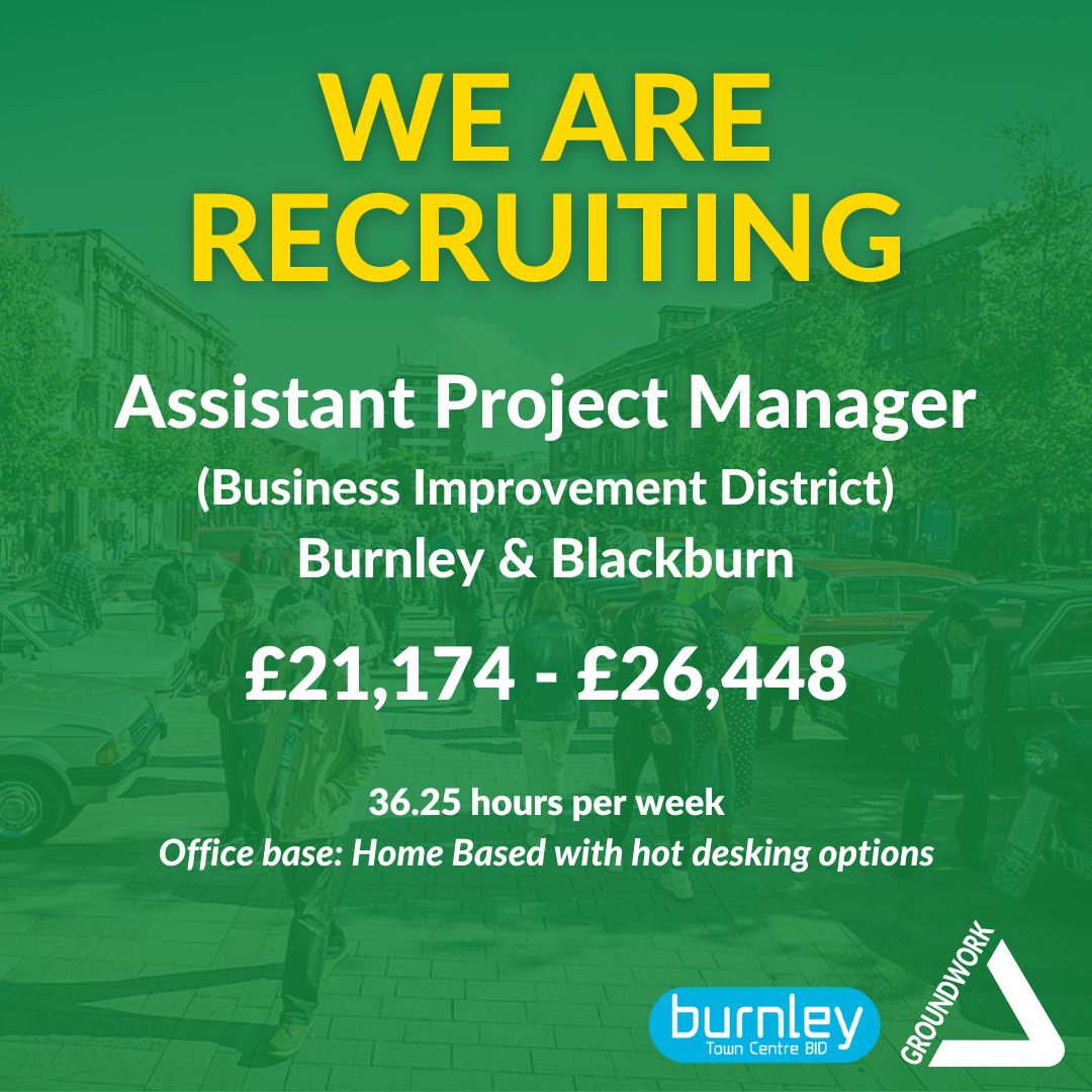 We are looking to recruit an Assistant Project Manager to work as part of our successful business team. 

The role involves managing relationships with businesses and suppliers across #Burnley <a href="/BurnleyBID/">Burnley Town Centre BID</a>  and #Blackburn. Interested? Find out more! 👇
groundwork.org.uk/jobs/assistant…