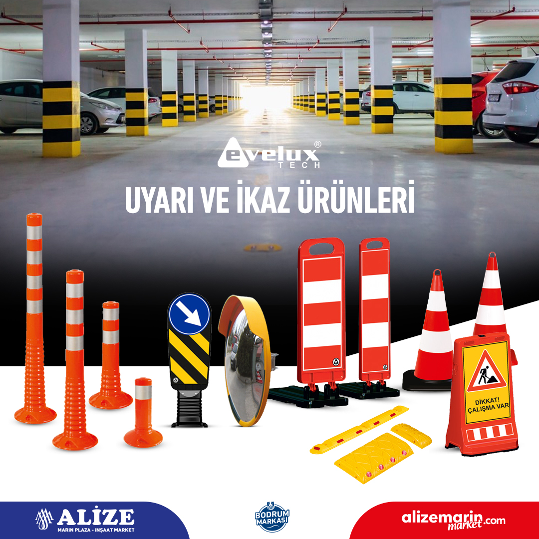 Uyarı ve ikaz ekipmanlarında aradığınız her şey Alize’de!⁣
⁣⁣
#trafik #yaya #güvenliksistemleri #delineator #bariyer #uyarılevhaları #safety #traffic #güvenlik #bodrum #speedramp #kasis #dikme #eveluxtech #alizebodrum #cone #intertraffic #barriers #uyarılevhası