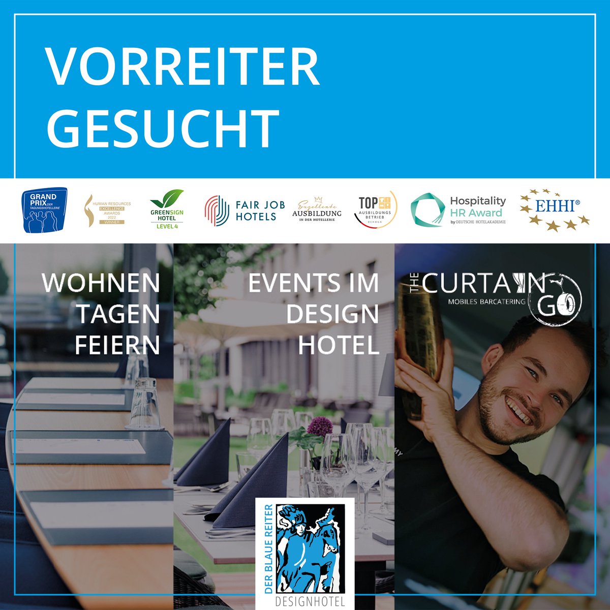 NEUES JAHR – NEUE CHANCEN 🤝
 
Werde Vorreiter und arbeite in einem DER Tagungshotels in Deutschland.
Starte auch Du mit uns in die Zukunft und profitiere von der 4-Tage-Woche!
 
Wir freuen uns auf deine Bewerbung 😊
 
Das Hotel Der Blaue Reiter-Team 💙
 
#hotelderblauereiter