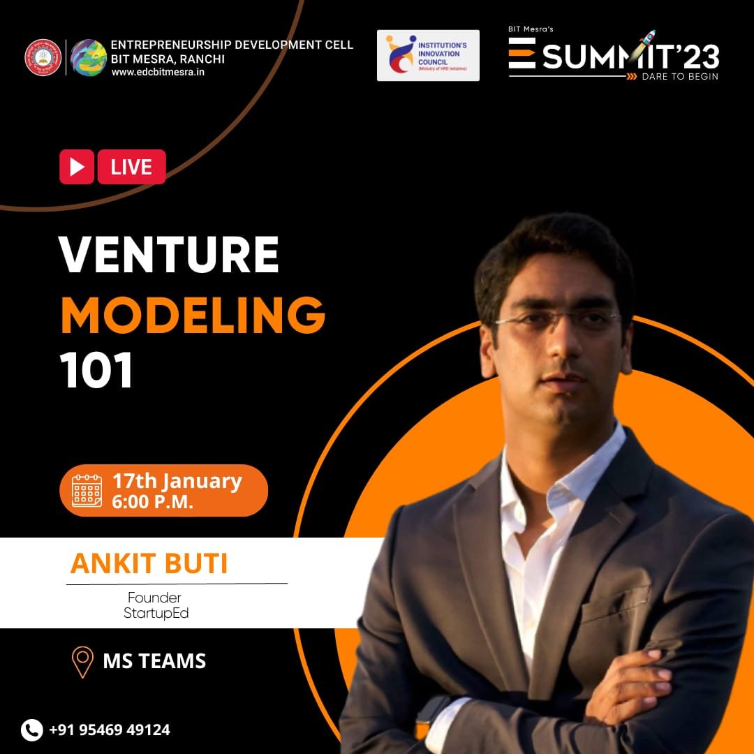 We are excited to invite you to an online webinar on "Mastering the Art of Venture Modeling and Pitching." This webinar will take place on 17th January 2023 at 6PM IST. docs.google.com/forms/d/e/1FAI…