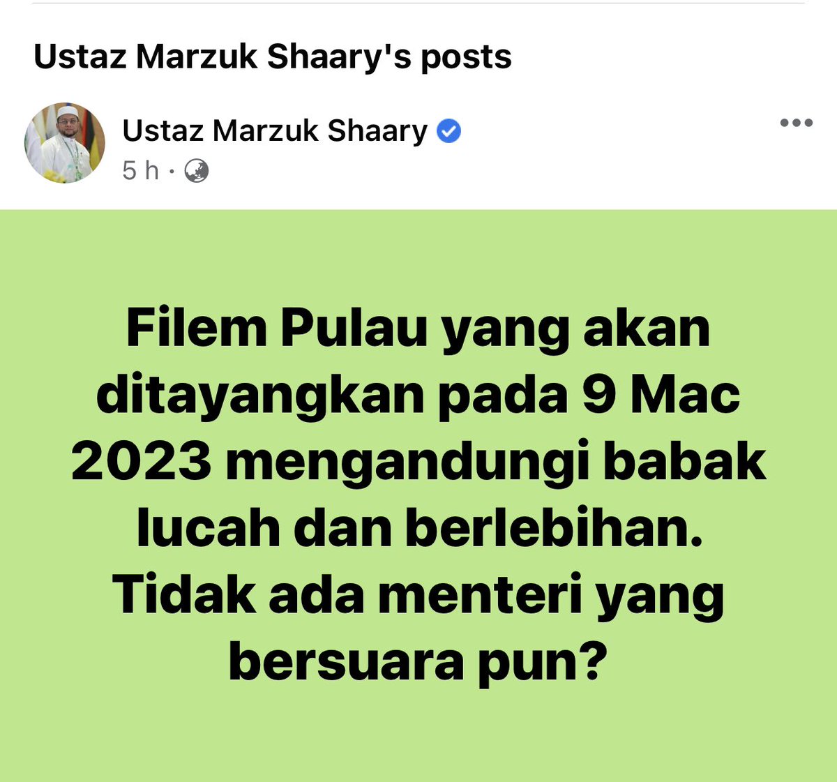 adrianlimcheeen's tweet photo. Filem Pulau diluluskan dgn syarat &amp; diklasifikasi P13 oleh LPF pada 15 Sept 2022.

Menteri KDN pd 15 Sept 2022 -> PN
Menteri Agama pd 15 Sept 2022 -> PN

Bak pepatah….

“PN makan taik, PN cirit taik, PN tanya PH sebab apa ada bau taik.” https://t.co/2iz3IBncru