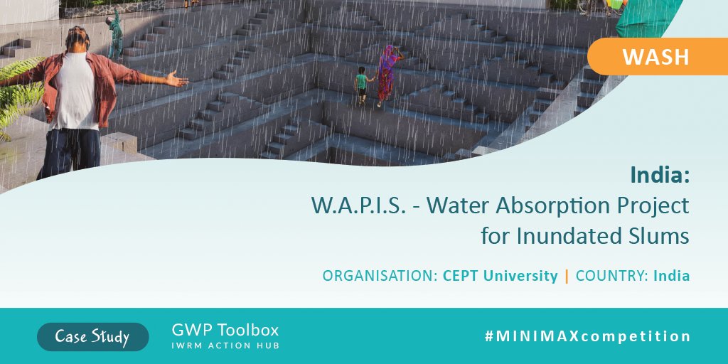 GWPnews's tweet photo. .@CEPTUniversity1's Water Absorption Project for Inundated Slums is an immediate, affordable solution to urban waterlogging in Indore, #India.
๐Find out more in this #MINIMAXcompetition case study https://t.co/9mqAcvIMAz
GWP Toolbox #IWRMActionHub https://t.co/kj3yrrLCFS