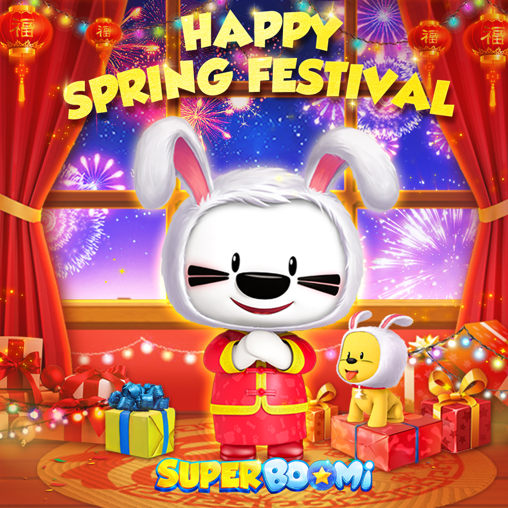 UPStudiosWorld's tweet photo. Happy Spring Festival! BOOMi and Piggy wish you all a wonderful #2023! #SuperBOOMi #PiggyForever #UpStudios #Cartoon #HappyNewYear https://t.co/BU55pZPOwk