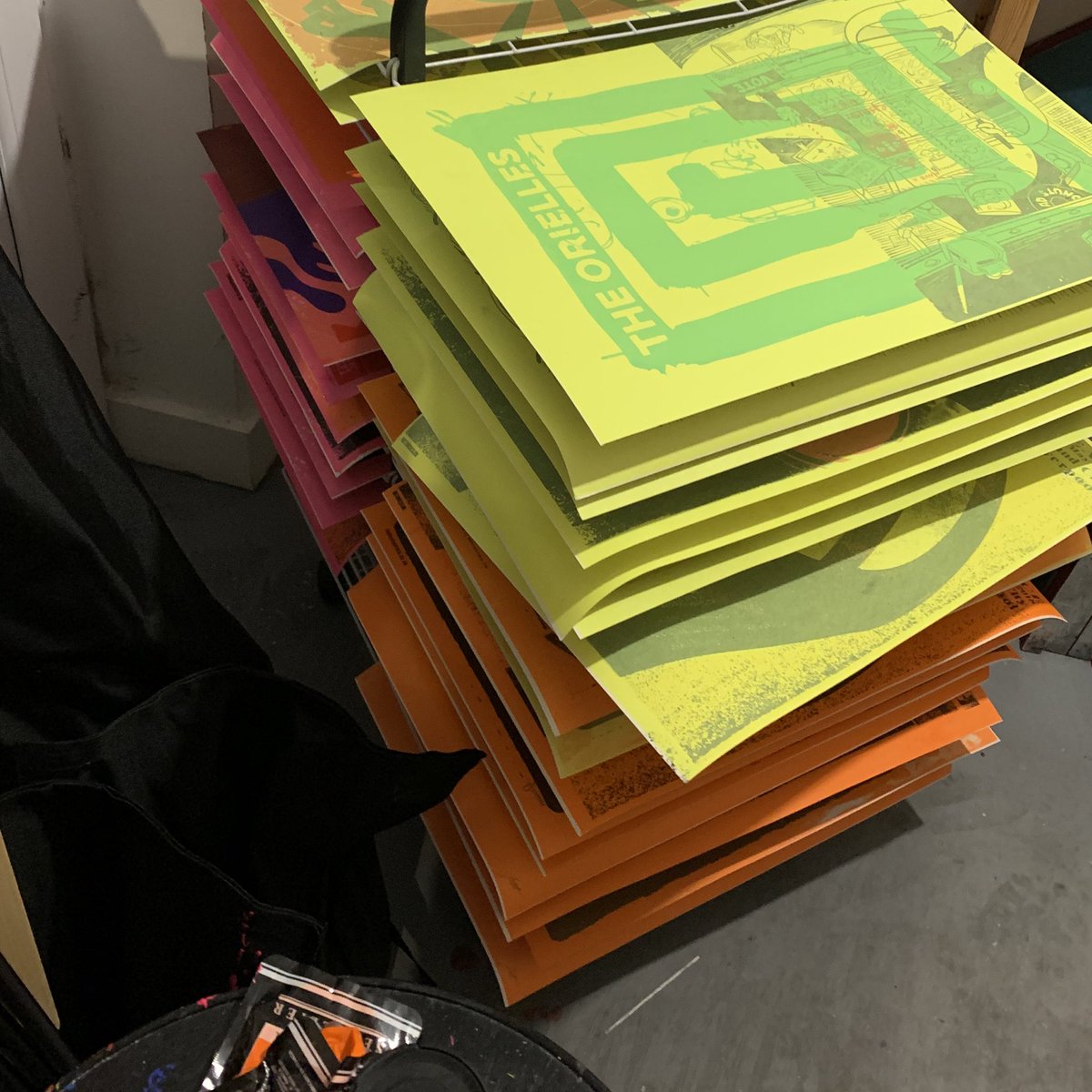 ToucanTango_'s tweet photo. We’ve been printing over a bunch of old and misprinted posters for @onomatoposter it’s been very therapeutic. https://t.co/wBn1ZpT441